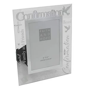Image of 4" x 6" - Faith & Hope Glass Photo Frame - Confirmation