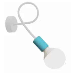 Image of Helam Oxford Wall Lamp White, Turqouise 25cm