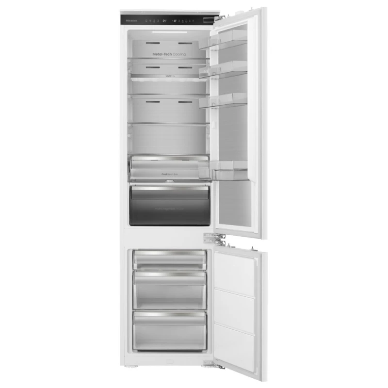 Image of Hisense InvisibleFresh RB5B280SSWC WiFi Connected 193cm 60/40 Integrated Fridge Freezer with Fixed Door Hinge - White - C Rated