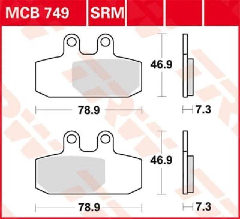 Image of TRW MCB749SRM Brake pad set Brake Pad Set,disc brake (402)