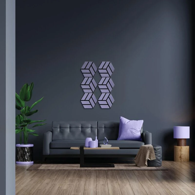 Image of Kraus Kraus Acoustic Lavender Hex Wall Panel