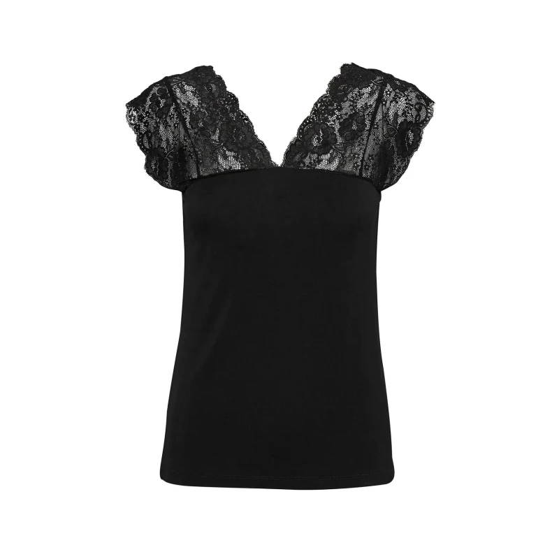 Image of culture Womens lace T-Shirt CULTURE Poppy Noir Female S