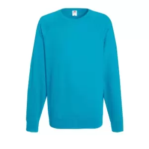 Image of Fruit Of The Loom Mens Lightweight Raglan Sweatshirt (240 GSM) (S) (Azure Blue)