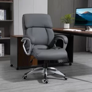 Image of Vinsetto High Back Home Office Chair Swivel Executive PU Leather Ergonomic Chair, with Adjustable Height, Deep Grey