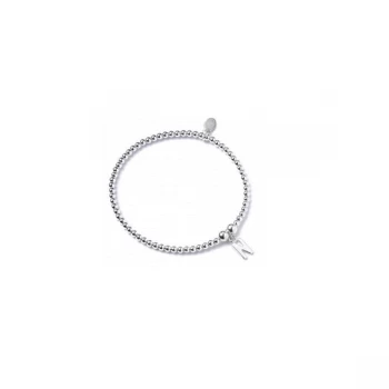 Image of Initial N Charm with Sterling Silver Ball Bead Bracelet