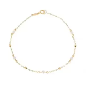 Image of Yellow Gold Trace Pearl Bracelet GB518W