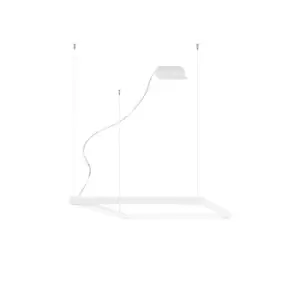 Image of Nelya Integrated LED Square Pendant Ceiling Light, White, 4000K, 5757lm