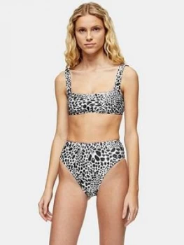 Image of Topshop Animal Spot High Waist Bikini Pants - Mono