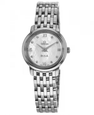 Image of Omega De Ville Prestige Quartz 24.4mm Mother of Pearl Diamond Dial Womens Watch 424.10.24.60.55.001 424.10.24.60.55.001