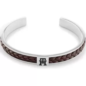 Image of Mens Tommy Hilfiger Braided Metal Memory Bangle