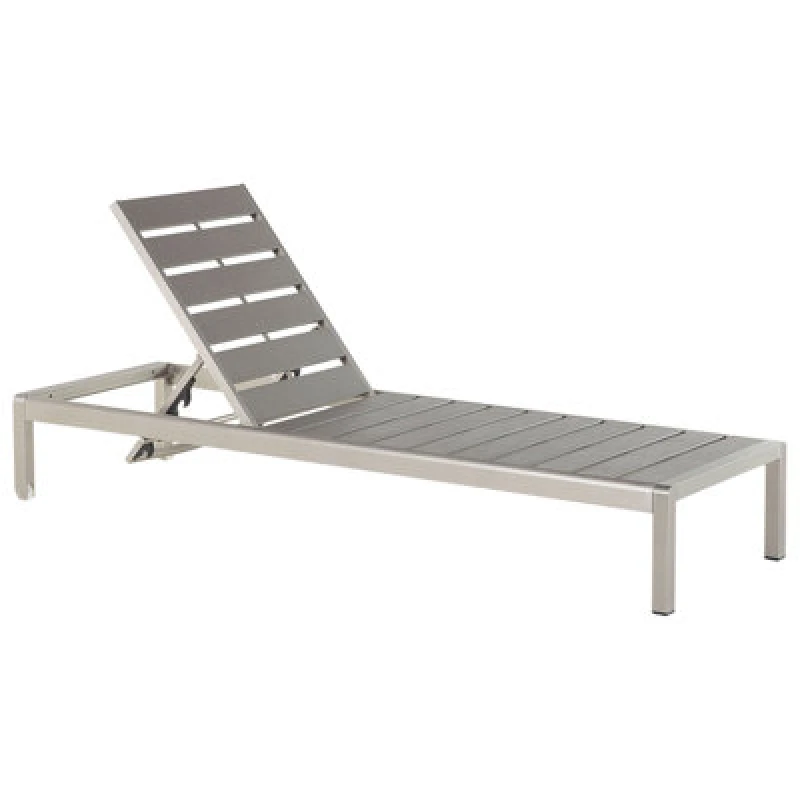 Image of Beliani Sun Lounger Nardo Reclining Metal Grey