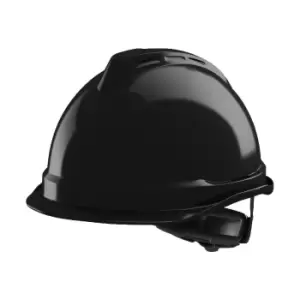 Image of V-Gard 520 Safety Helmet with Fas-Trac III Suspension and Integrated PVC Sweatband, Black