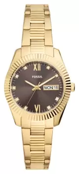 Image of Fossil ES5206 Womens Brown Dial Gold Stainless Steel Watch