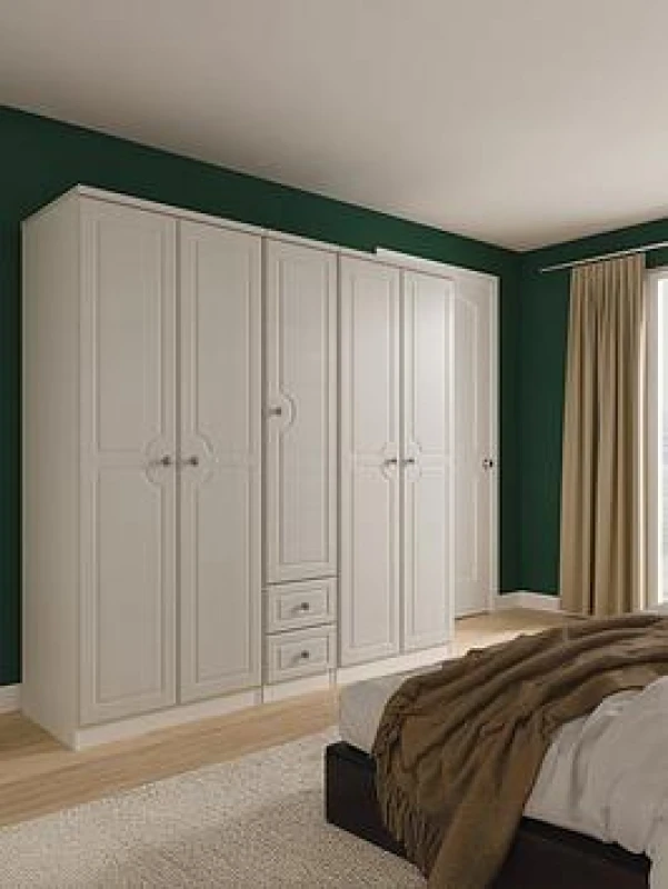 Image of Welcome Furniture Ltd Pembroke 5 Door 2 Drawer Wardrobe in Grey Ash - Ready Assembled, Grey PEM186GA