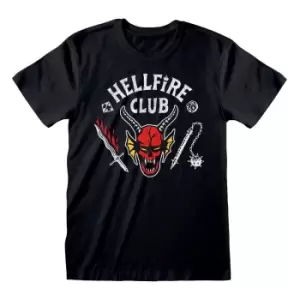 Image of Stranger Things T-Shirt Hellfire Club Logo Black Size L