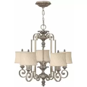 Image of Loops - 5 Bulb Chandelier Hanging Pendant LIght Silver Leaf LED E14 60W Bulb