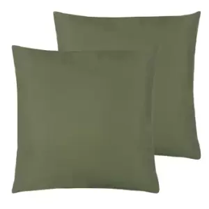 Image of Furn. Wrap Outdoor Polyester Filled Cushions Twin Pack Olive