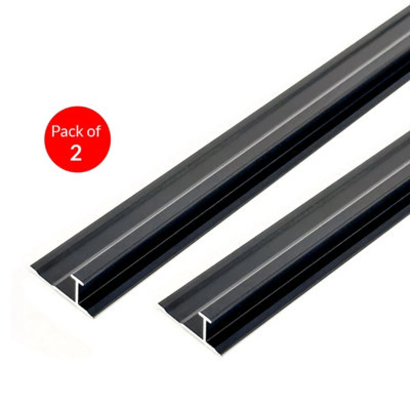 Image of Ener-J Aluminium Invisible Line Trims For 4mm Spc Wall Panels, Black Size: 25 X 4.5 X 3000 mm (Pack Of 2)