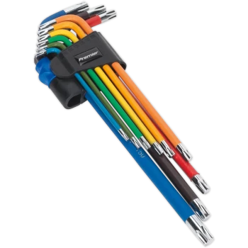 Image of Sealey AK7194 9 Piece Colour Extra Long Torx Key Set
