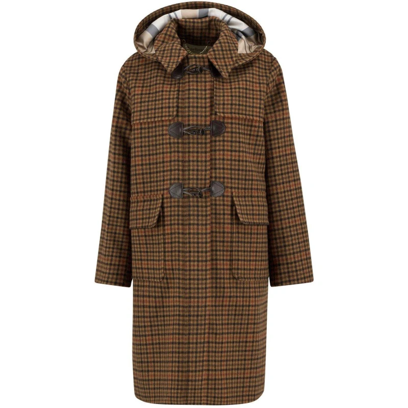 Image of Barbour Womens B.Li Melody Check Duffle Coat Br/Check/Trtn female 8 (XS)