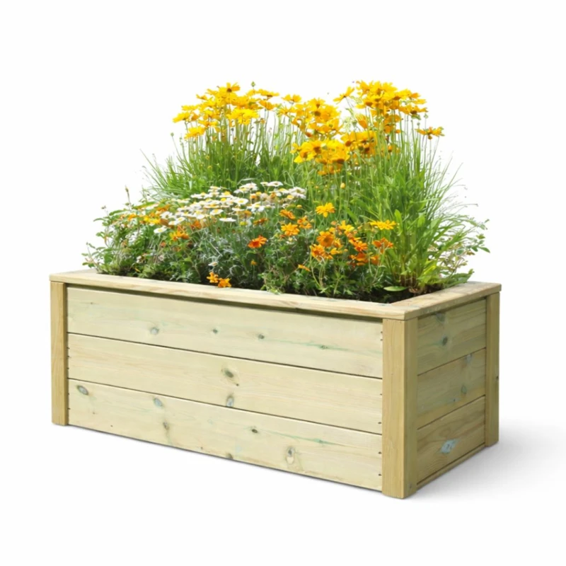 Image of Churnet Valley Garden Furniture Ltd Trough Planters, Wooden Garden Pot/Tub for Plants - Fully Assembled in Brown Brown Unisex