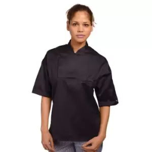 Image of AFD Mens Short Sleeve Chefs Tunic (S) (Black)