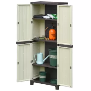 Image of Outsunny Garden Cabinet Shed, Double-Door, 65Lx37Wx172H cm-Grey