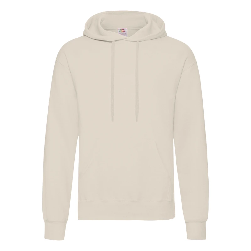 Image of Fruit Of The Loom Fruit of the Loom Men Hooded Sweatshirt Hoodie in Natural Size: Small Natural S Male 5063300940556