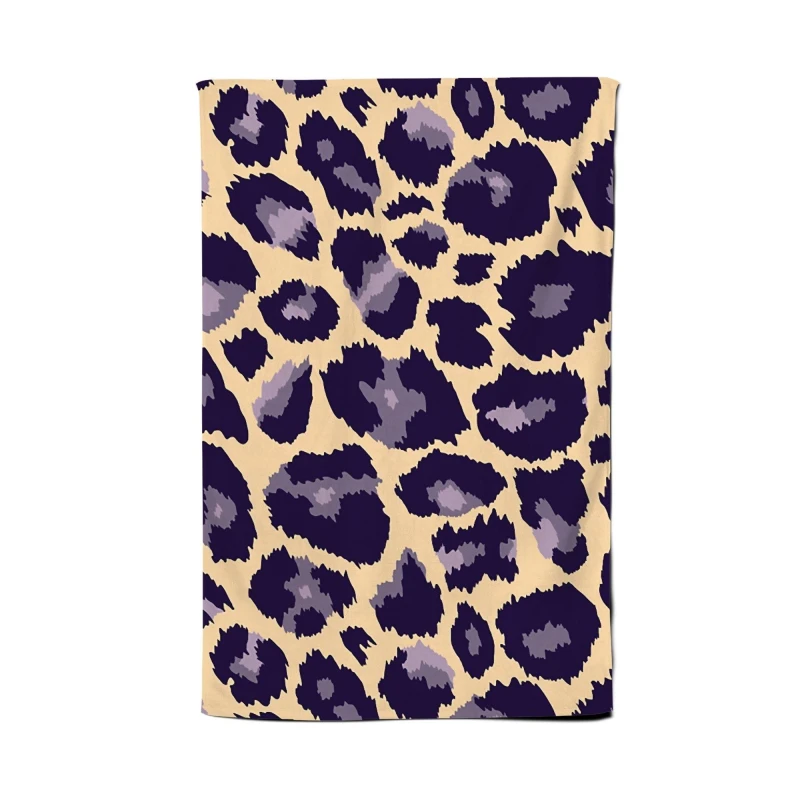 Image of Warren Reed - Designer Leopard Print Tea Towel in Purple Purple Unisex