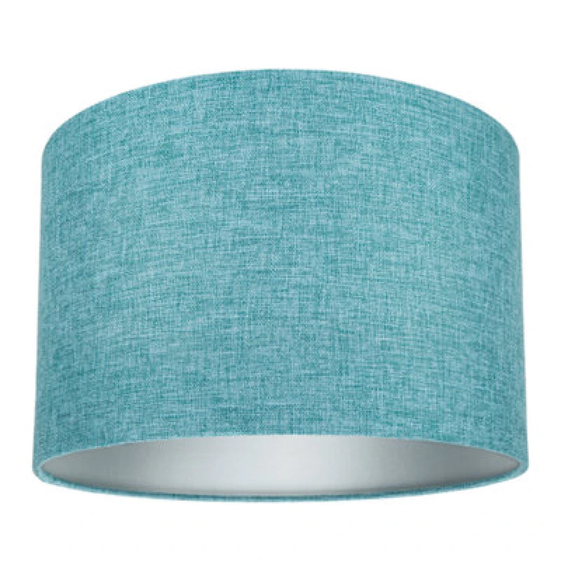 Image of Happy Homewares Contemporary And Sleek 12" Teal Linen Fabric Drum Lamp Shade 60W Maximum