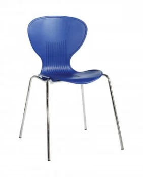 Image of Sienna one piece shell Room pack of 4 With Chrome Legs - Blue