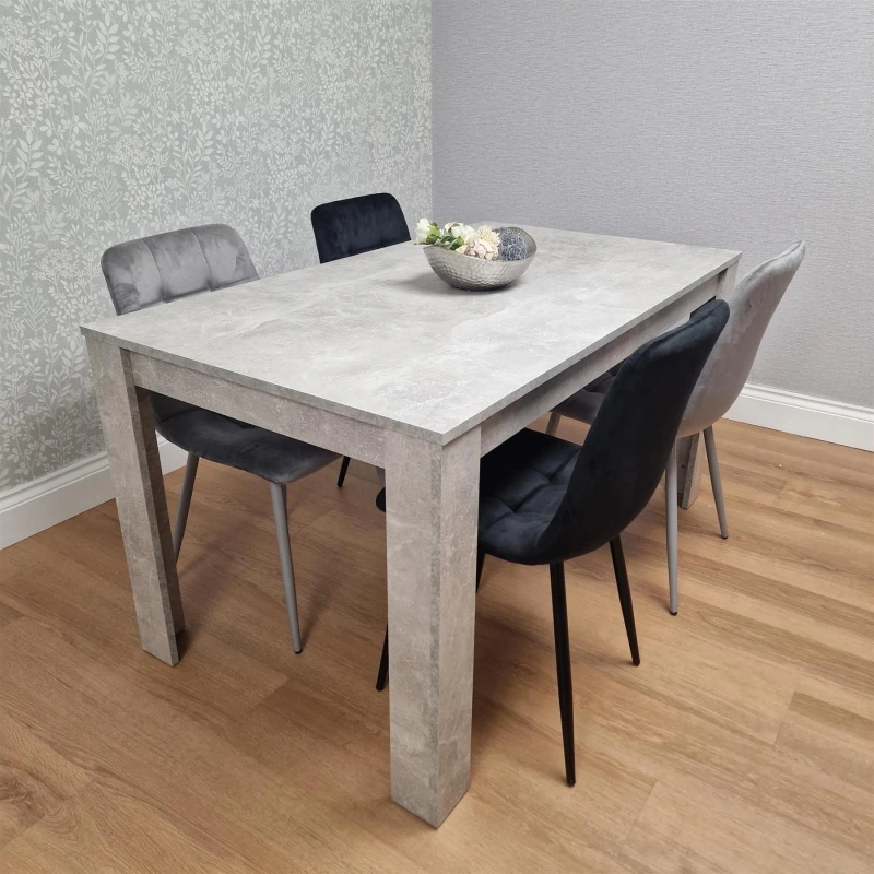 Image of KOSY KOALA KOSY KOALA Dining Table Set with 4 Chairs Dining Room and Kitchen table set of 4 in Grey Grey One Size Unisex 5060711589008