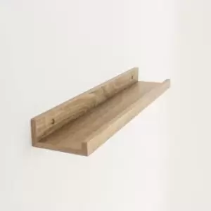 Image of Dura 58cm wide floating book shelf - oak effect
