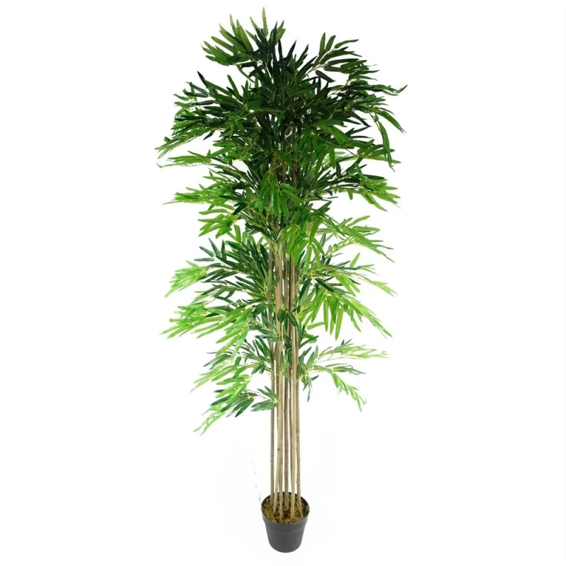 Image of Leaf Artificial Bamboo Plants Trees Wood Trunk 180cm 6ft Realistic Natural Botanik Green