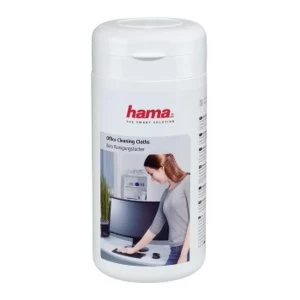 Image of Hama Office Cleaning Cloths, 100 pcs, in Dispenser Tub