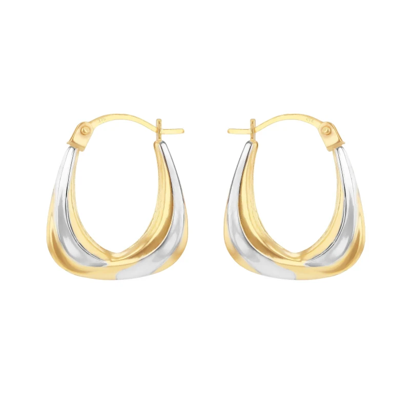 Image of Be You 9ct Gold 2-Colour Mini Hoops Gold female One Size