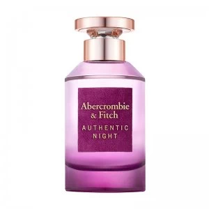 Image of Abercrombie & Fitch Authentic Night Eau de Toilette For Her 100ml