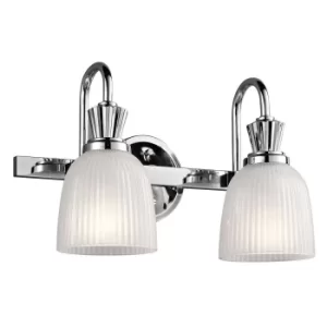 Image of Cora 2 Light Bathroom Wall Light Polished Chrome IP44, G9