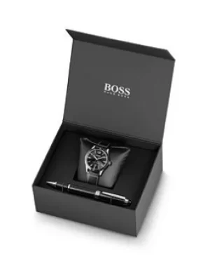 Image of Hugo Boss 1570125 Men Strap Watch & Icon Rollerball Pen Gift Set
