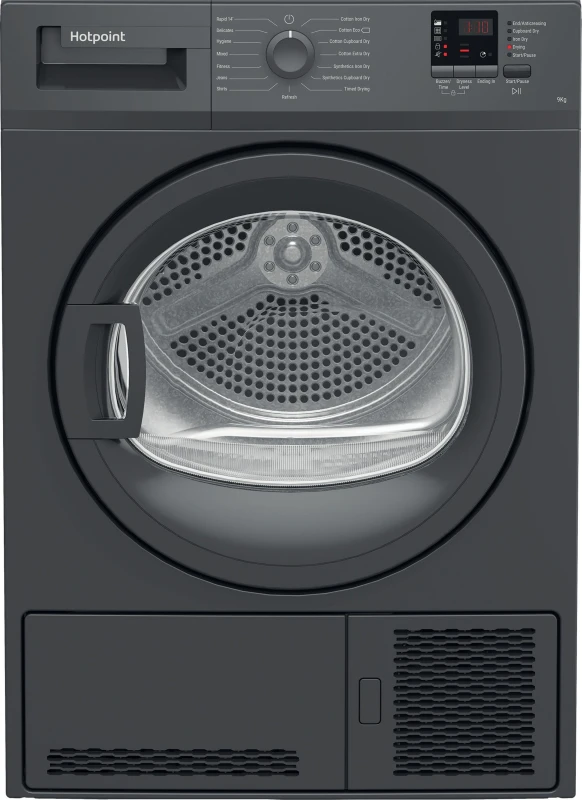 Image of Hotpoint C HD C92 GGGD UK 9Kg Condenser Tumble Dryer - Anthracite - B Rated