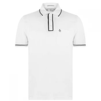 Image of Original Penguin Original Short Sleeve Tipped Polo Shirt - White 973