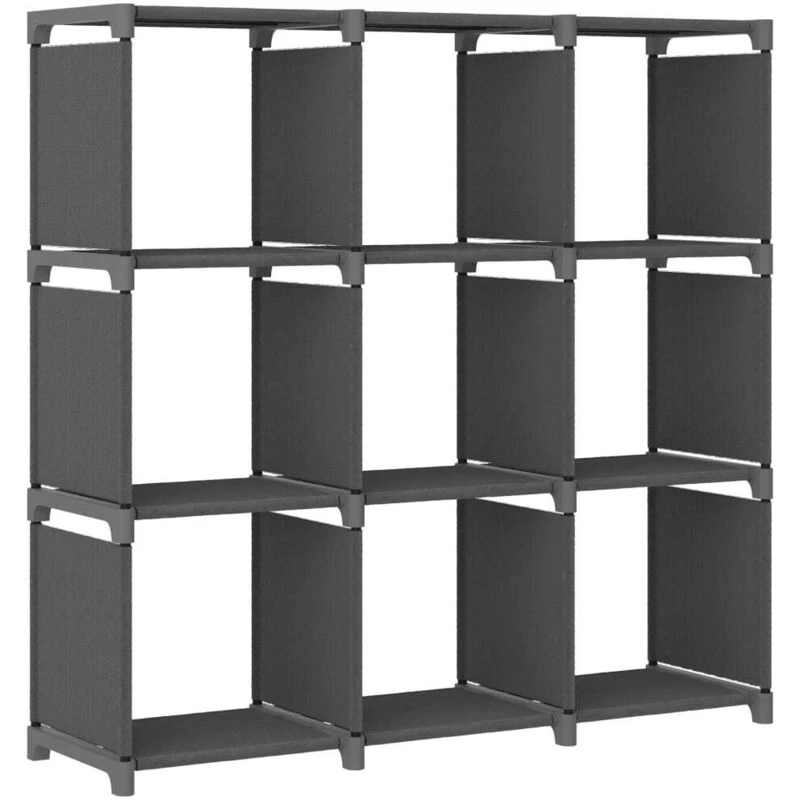 Image of VIDAXL Vidaxl - 9-Cube Display Shelf Grey 103x30x107.5cm Fabric 8720286042694