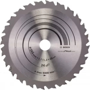 Image of Bosch Speedline Wood Cutting Saw Blade 165mm 24T 20mm