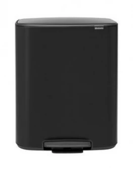 Image of Brabantia Bo Pedal Bin 2 X 30 Litre - Matt Black