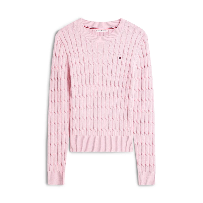Image of Tommy Hilfiger Cable knit crew neck Sweater Bonita Pink female 12 (M)