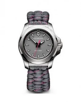 Image of Victorinox Victorinox Swiss Made I.N.O.X V Grey 200M Sapphire Glass Dial With Stainless Steel 37Mm Case And Removable Shield Grey With Pink Paracord S