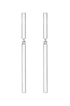 Image of Sterling Silver 925 Sleek Bar Polished Drop Earrings