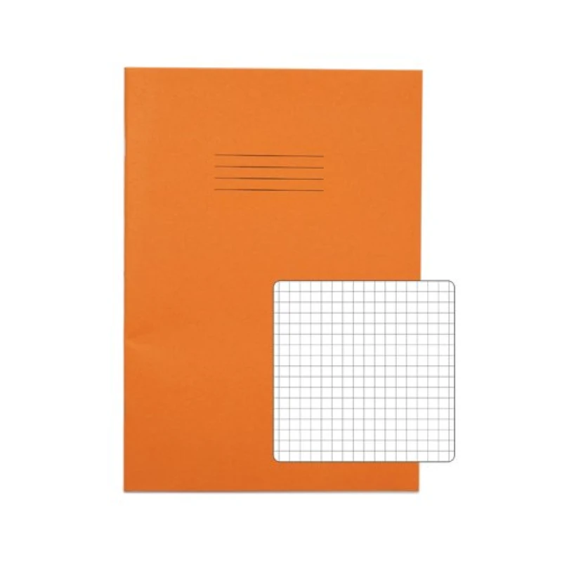 Image of Rhino A4 Exercise Book 80 Page 5mm Squares Orange Contract (50 Pack) VEXV668-525-8