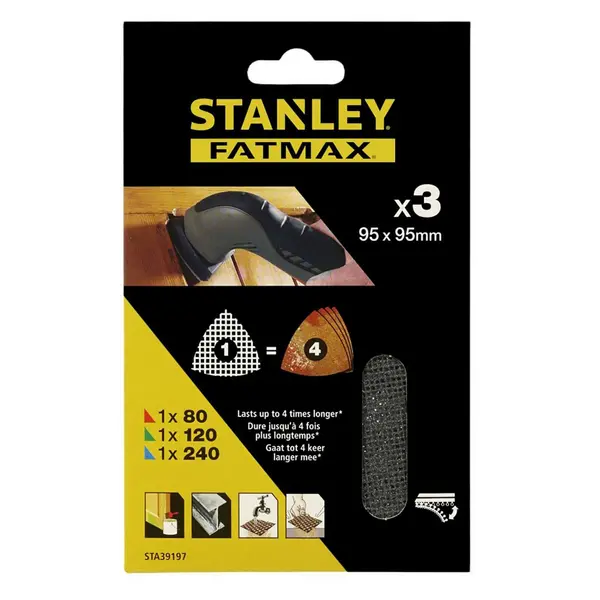 Image of Stanley Fatmax Delta Sanding Sheets MESH Mixed - STA39197-XJ