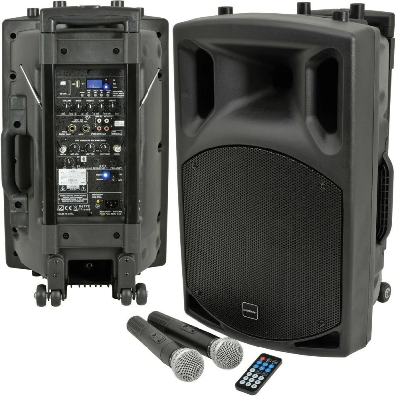 Image of Loops 250W 15" Outdoor Portable PA System Bluetooth Karaoke Speaker Wireless Battery Multi unisex